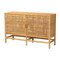 Baxton Studio Vivan Modern Bohemian Natural Brown Rattan and Mahogany Wood Storage Cabinet 228-13135-ZORO - alternate 1